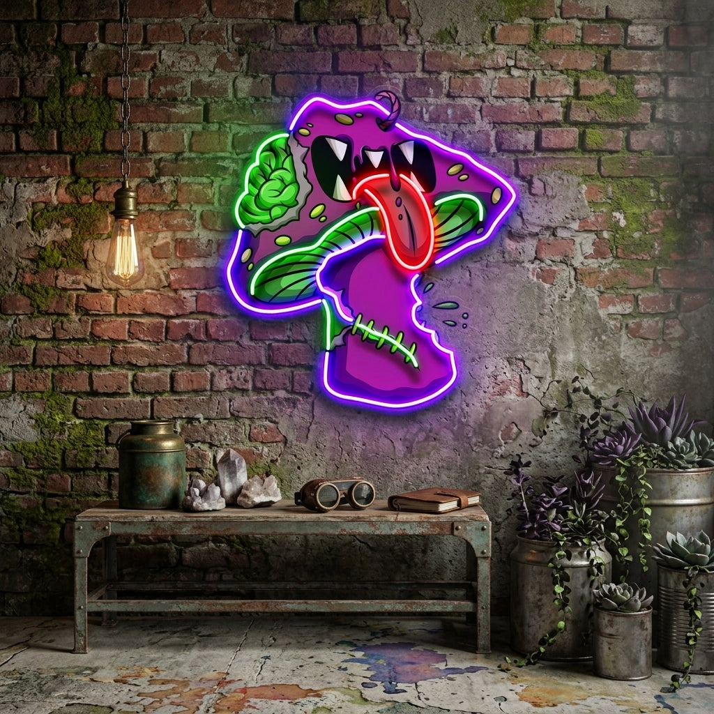Mushroom Monster Streetwear LED Neon Sign Light Pop Art
