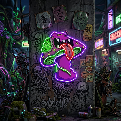 Mushroom Monster Streetwear LED Neon Sign Light Pop Art