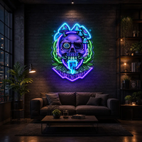 Mushrooms Bloom On Skulls LED Neon Sign Light Pop Art