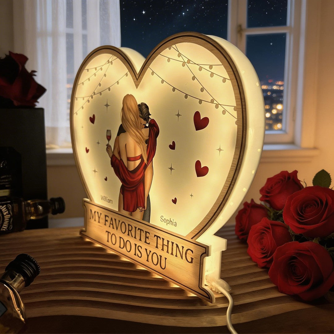My Favorite Thing To Do Is You Valentines Romantic Couples - Personalized Light Box
