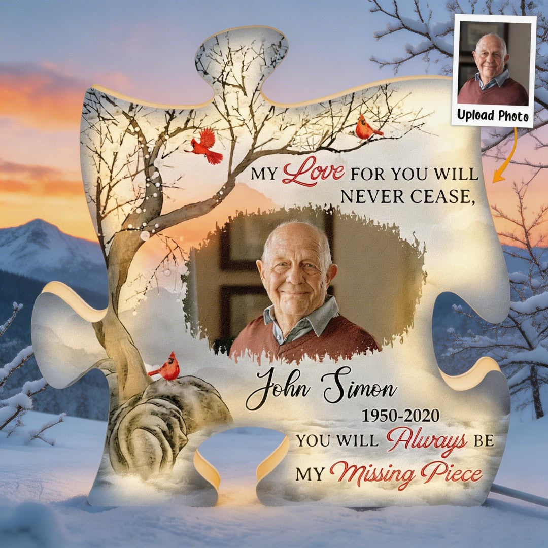 My Love For You Will Never Cease - Personalized Photo Light Box