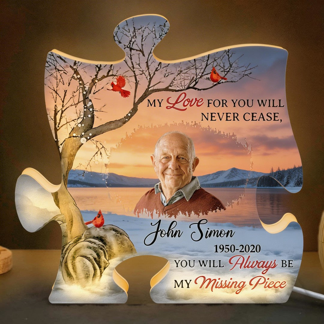 My Love For You Will Never Cease - Personalized Photo Light Box