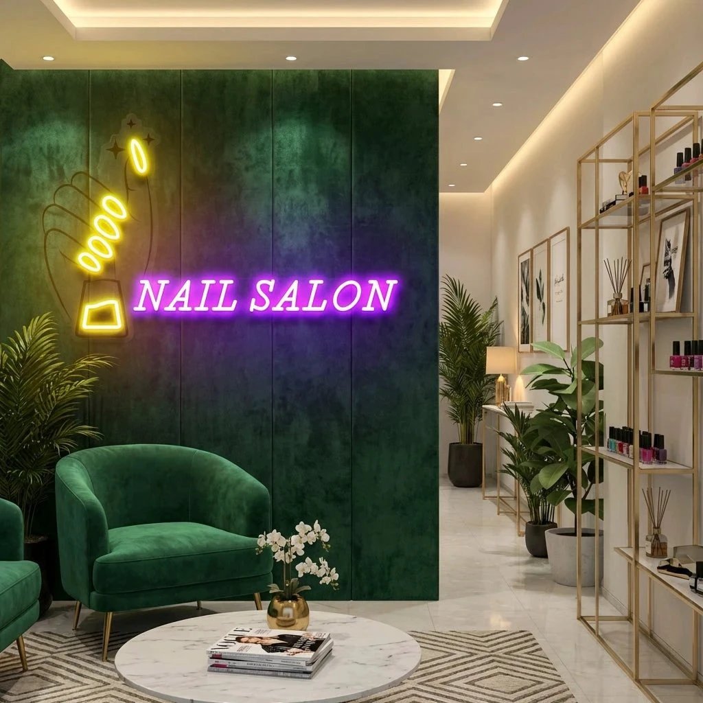 Nail Salon 1 Artwork Led Neon Sign Light, Nail Salon Decoration