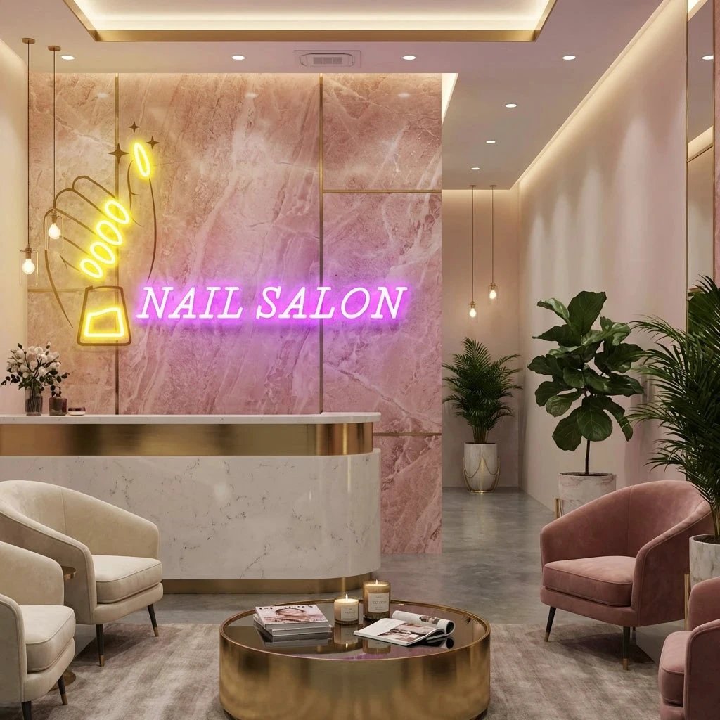 Nail Salon 1 Artwork Led Neon Sign Light, Nail Salon Decoration