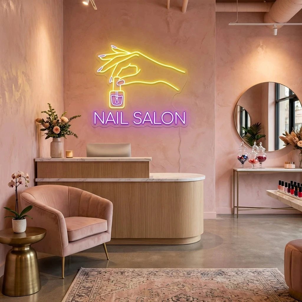 Nail Salon 1 Artwork Led Neon Sign Light, Nail Salon Decoration