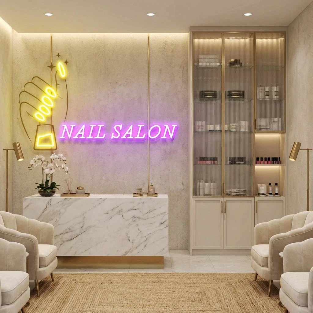 Nail Salon 1 Artwork Led Neon Sign Light, Nail Salon Decoration