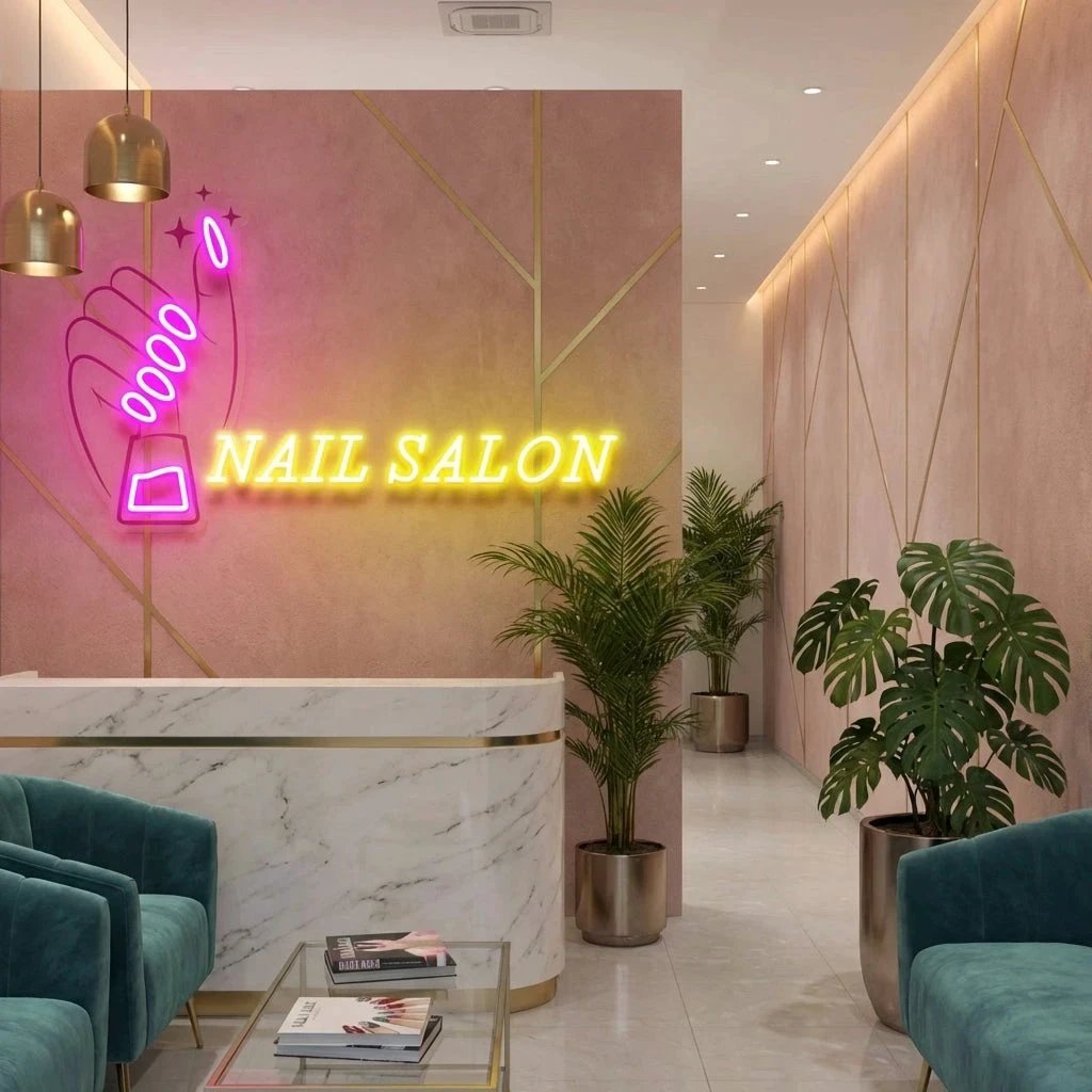 Nail Salon 1 Artwork Led Neon Sign Light, Nail Salon Decoration