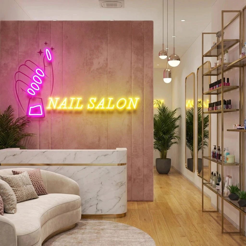 Nail Salon 1 Artwork Led Neon Sign Light, Nail Salon Decoration