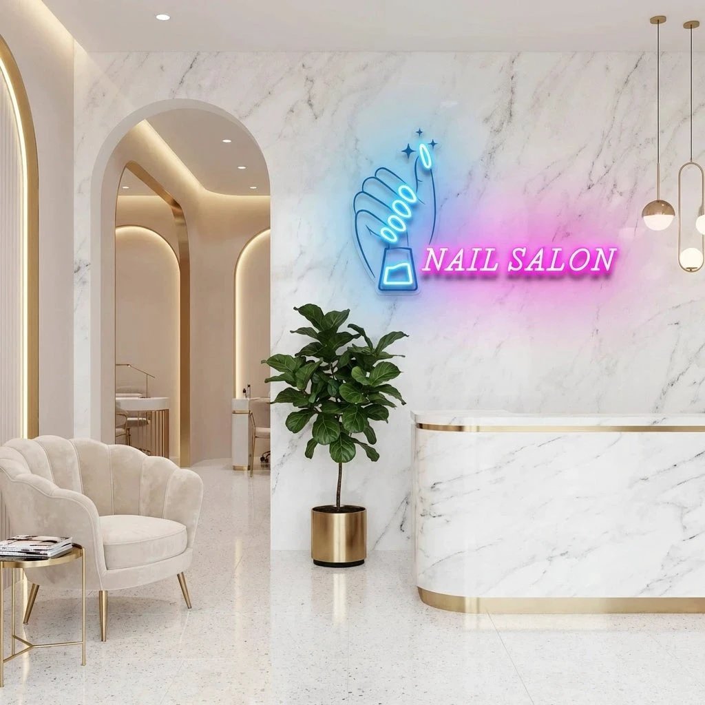 Nail Salon 1 Artwork Led Neon Sign Light, Nail Salon Decoration