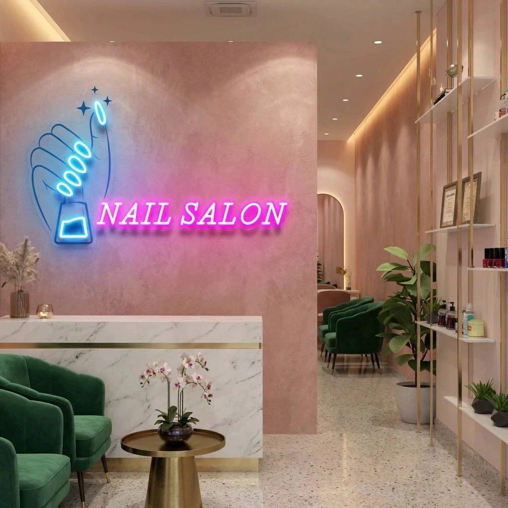 Nail Salon 1 Artwork Led Neon Sign Light, Nail Salon Decoration