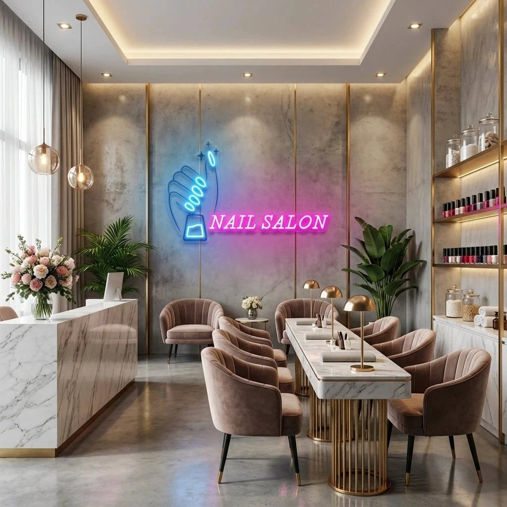 Nail Salon 1 Artwork Led Neon Sign Light, Nail Salon Decoration