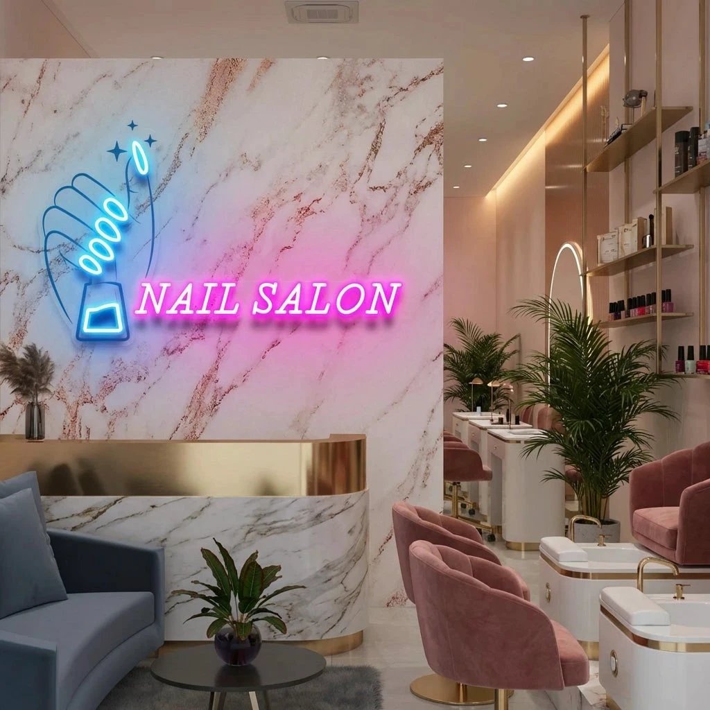 Nail Salon 1 Artwork Led Neon Sign Light, Nail Salon Decoration