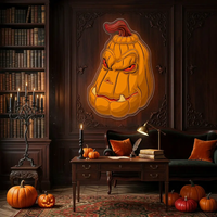 Evil Pumpkin Neon Sign – Scary Halloween LED Wall Light for Haunted House & Party Décor