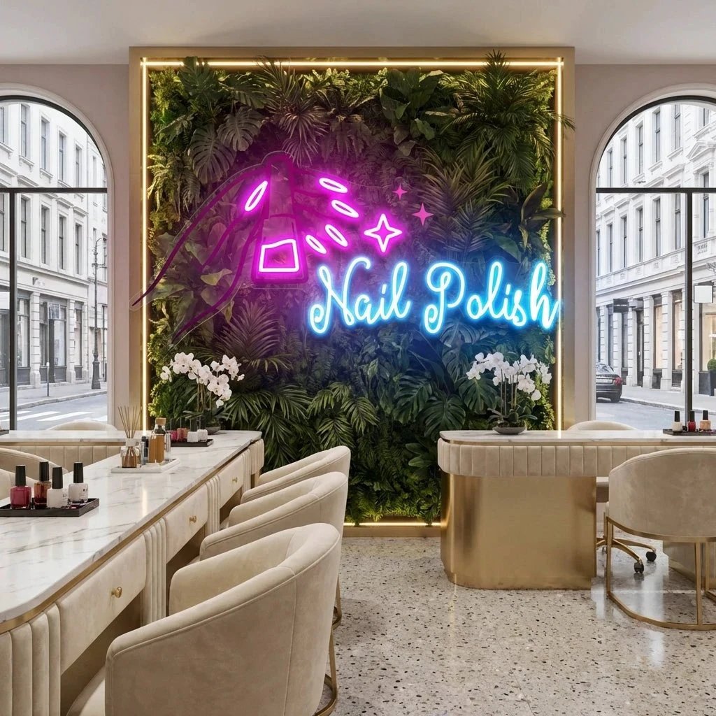 Nail Polish 1 Artwork Led Neon Sign Light, Nail Salon Decoration