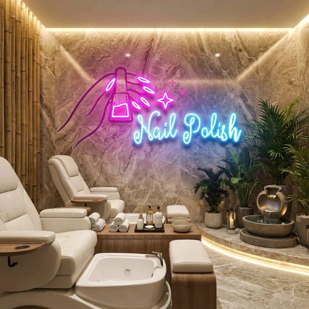 Nail Polish 1 Artwork Led Neon Sign Light, Nail Salon Decoration