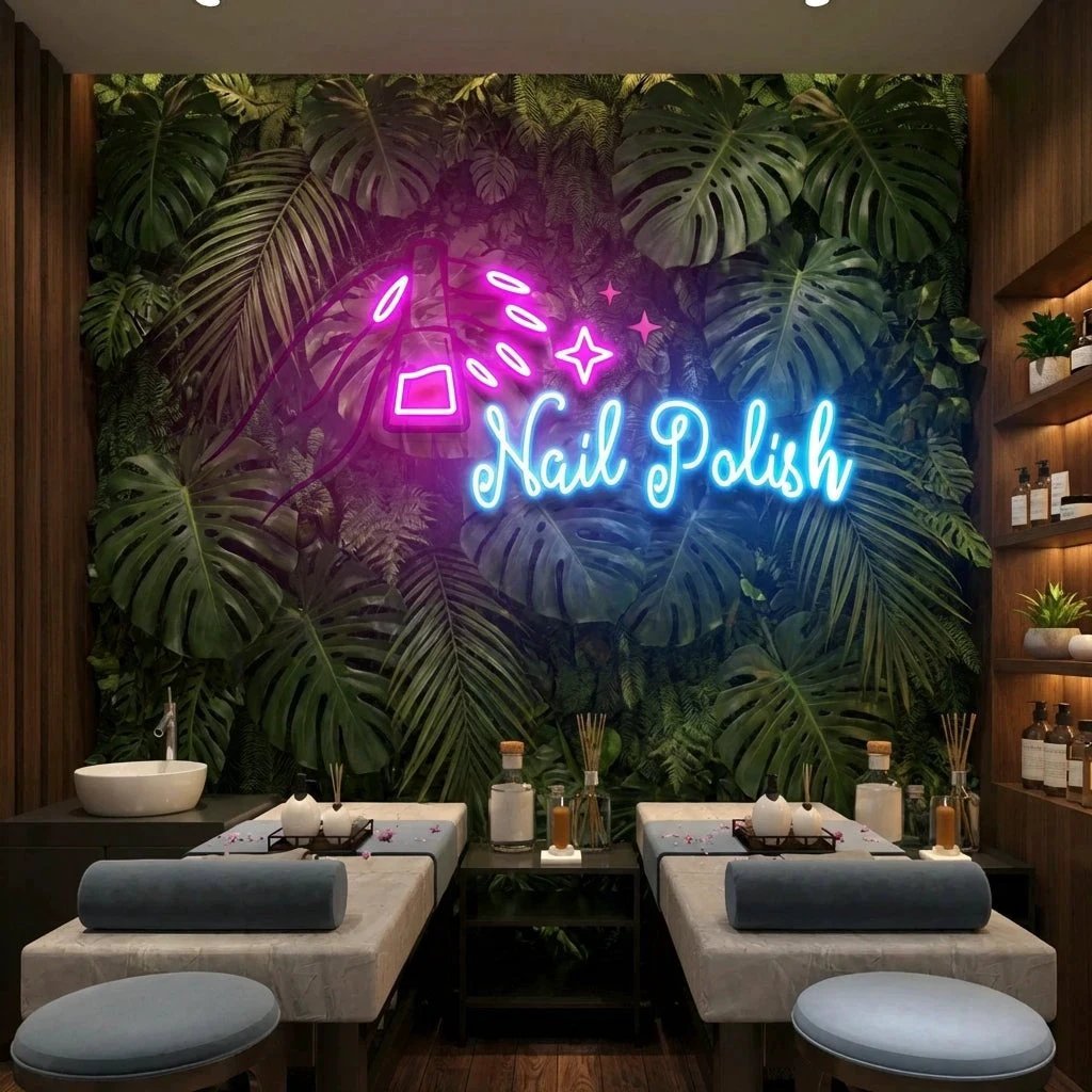 Nail Polish 1 Artwork Led Neon Sign Light, Nail Salon Decoration