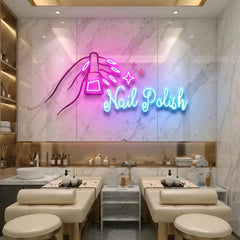 Nail Polish 1 Artwork Led Neon Sign Light, Nail Salon Decoration