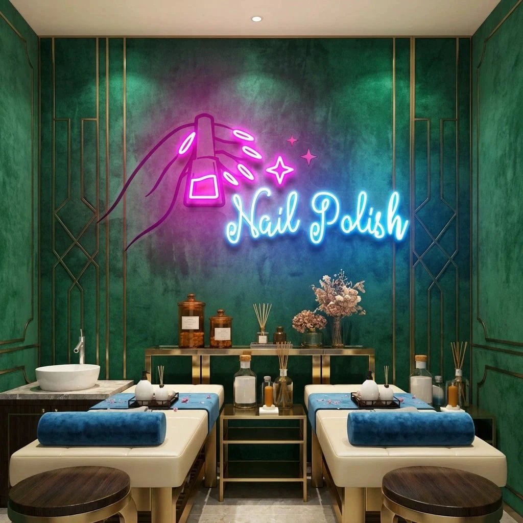 Nail Polish 1 Artwork Led Neon Sign Light, Nail Salon Decoration