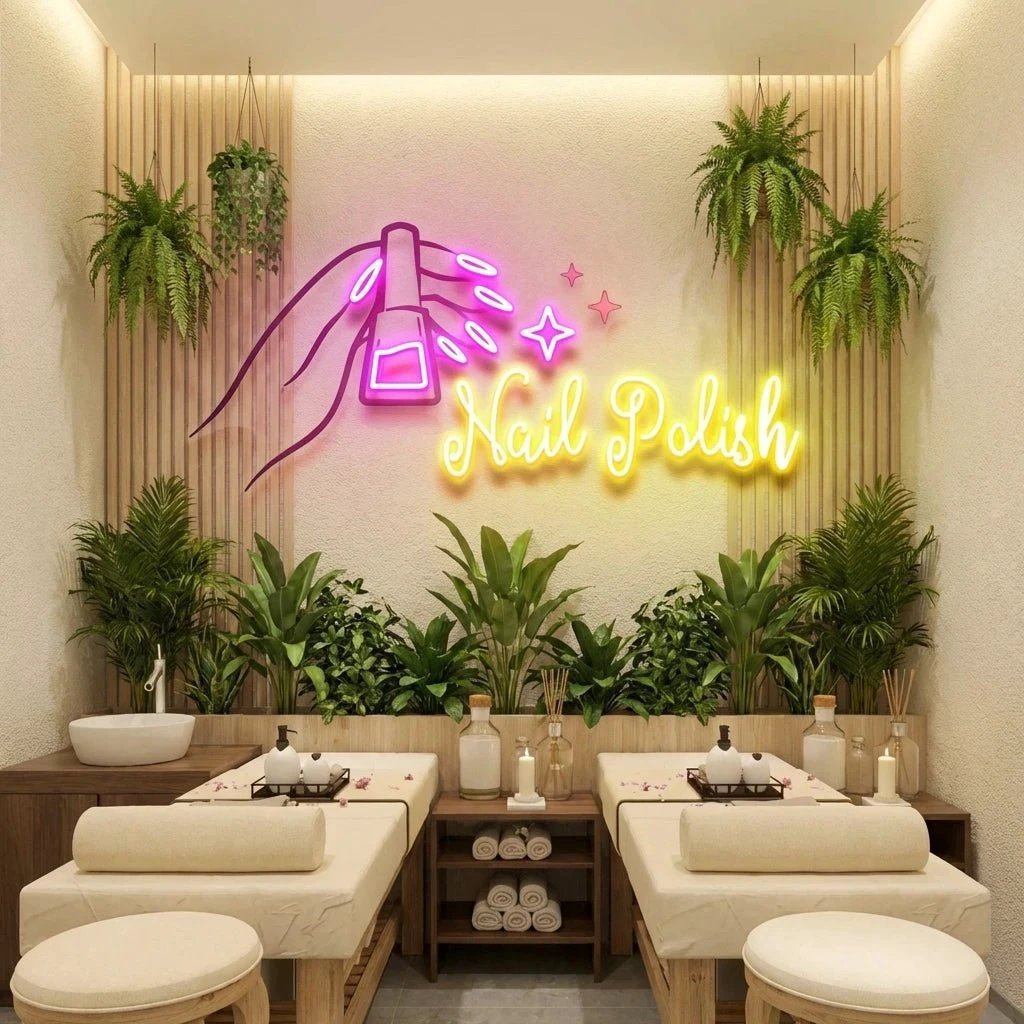 Nail Polish 1 Artwork Led Neon Sign Light, Nail Salon Decoration