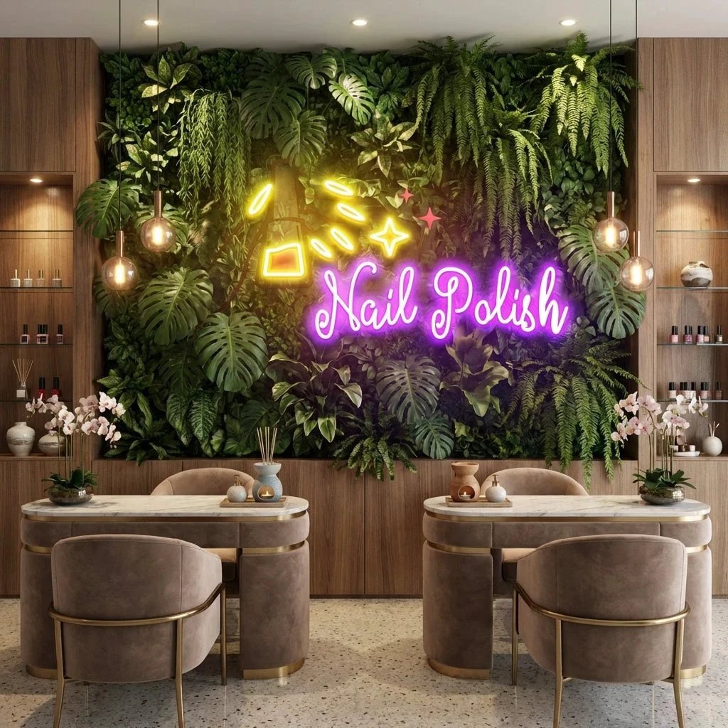 Nail Polish 1 Artwork Led Neon Sign Light, Nail Salon Decoration