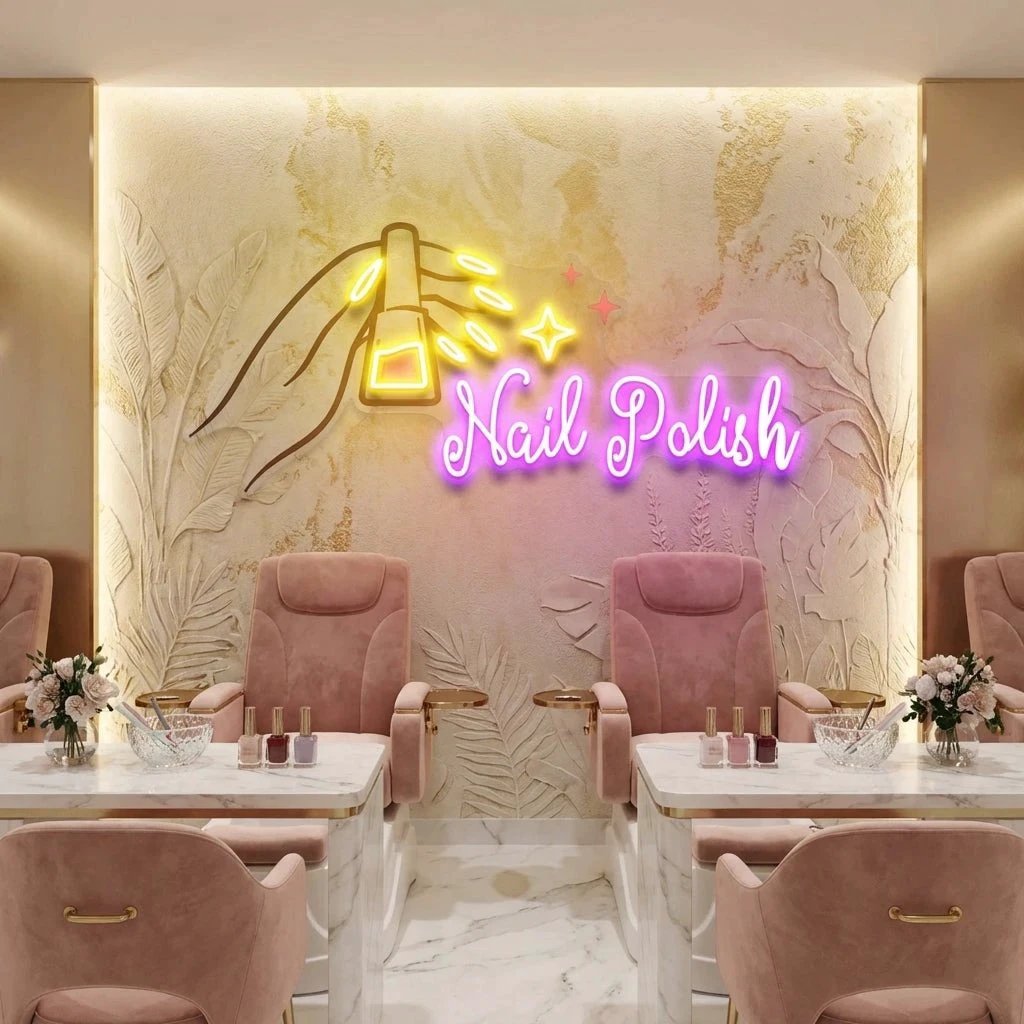 Nail Polish 1 Artwork Led Neon Sign Light, Nail Salon Decoration