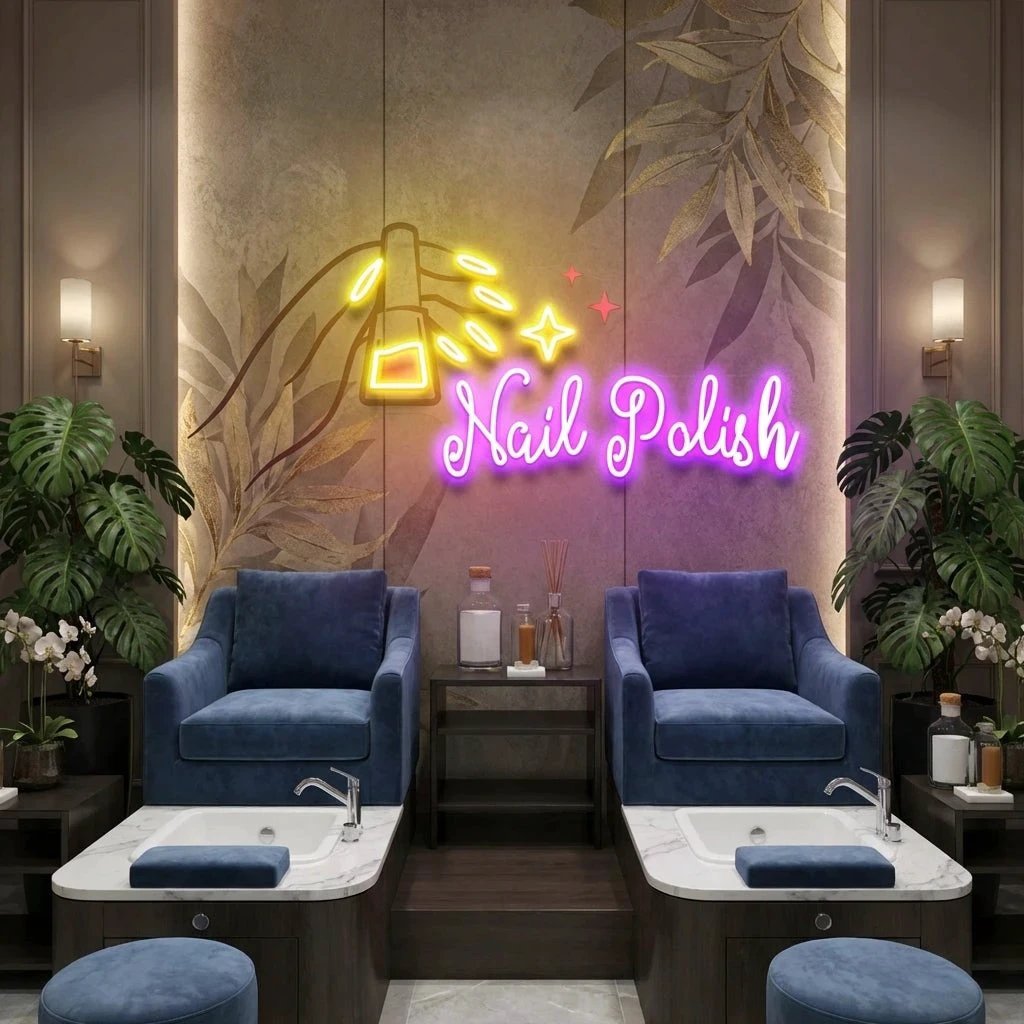 Nail Polish 1 Artwork Led Neon Sign Light, Nail Salon Decoration