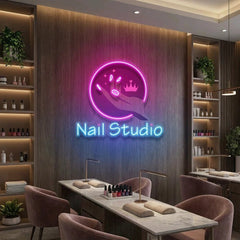 Nail Studio Artwork Led Neon Sign Light, Nail Salon Decoration