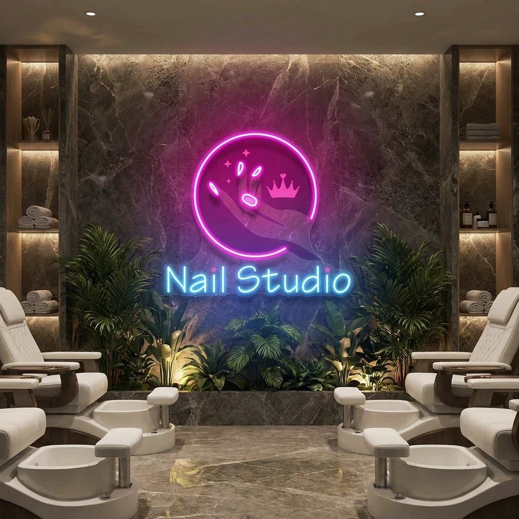 Nail Studio Artwork Led Neon Sign Light, Nail Salon Decoration