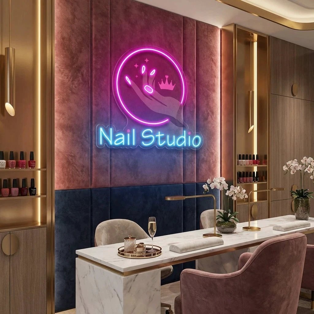 Nail Studio Artwork Led Neon Sign Light, Nail Salon Decoration
