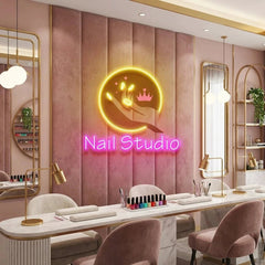 Nail Studio Artwork Led Neon Sign Light, Nail Salon Decoration