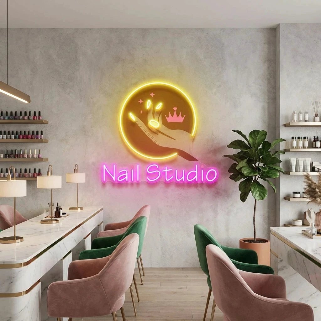Nail Studio Artwork Led Neon Sign Light, Nail Salon Decoration
