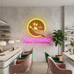 Nail Studio Artwork Led Neon Sign Light, Nail Salon Decoration