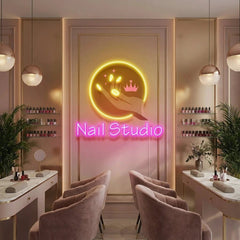 Nail Studio Artwork Led Neon Sign Light, Nail Salon Decoration
