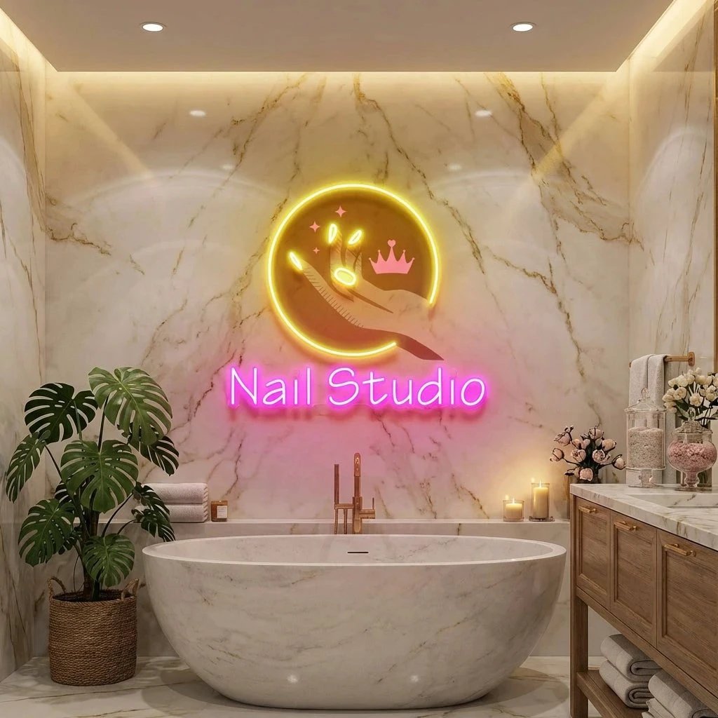 Nail Studio Artwork Led Neon Sign Light, Nail Salon Decoration