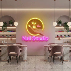 Nail Studio Artwork Led Neon Sign Light, Nail Salon Decoration