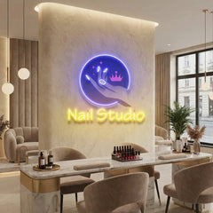 Nail Studio Artwork Led Neon Sign Light, Nail Salon Decoration