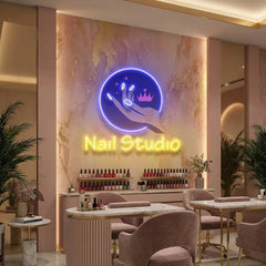 Nail Studio Artwork Led Neon Sign Light, Nail Salon Decoration