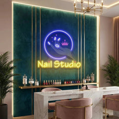 Nail Studio Artwork Led Neon Sign Light, Nail Salon Decoration