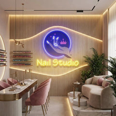 Nail Studio Artwork Led Neon Sign Light, Nail Salon Decoration
