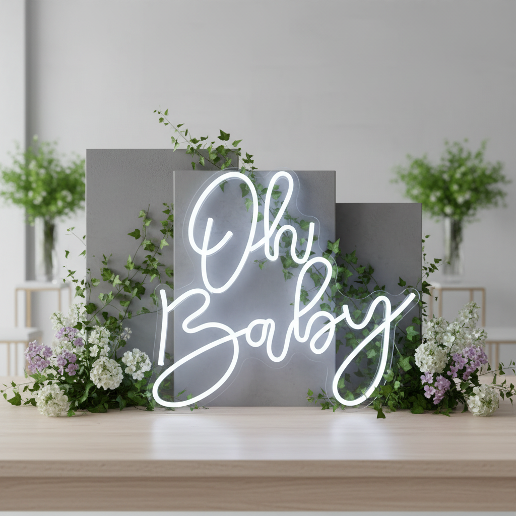 Oh Baby Neon Sign for Party Decoration
