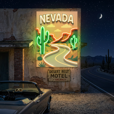 Nevada Route LED Neon Sign Light Pop Art