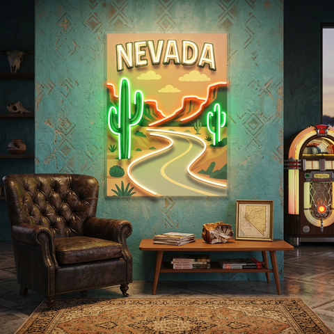 Nevada Route LED Neon Sign Light Pop Art