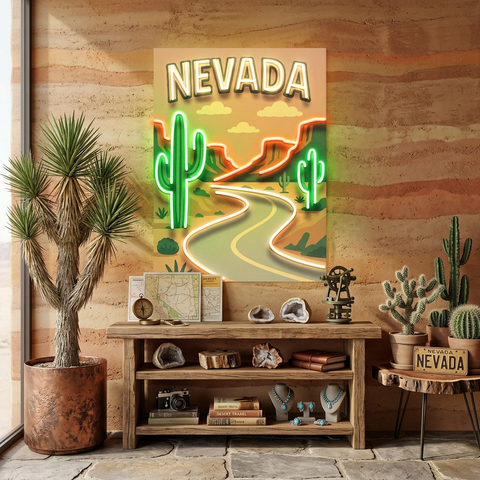 Nevada Route LED Neon Sign Light Pop Art