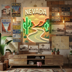 Nevada Route LED Neon Sign Light Pop Art
