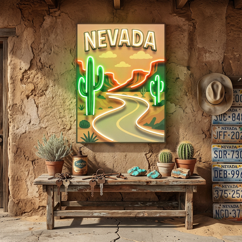 Nevada Route LED Neon Sign Light Pop Art