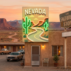 Nevada Route LED Neon Sign Light Pop Art