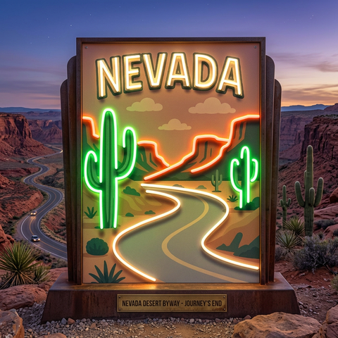 Nevada Route LED Neon Sign Light Pop Art