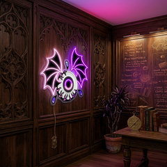 Bat Eye Neon Sign – Spooky Halloween LED Wall Light for Haunted Home & Party Décor