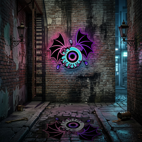 Bat Eye Neon Sign – Spooky Halloween LED Wall Light for Haunted Home & Party Décor