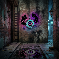 Bat Eye Neon Sign – Spooky Halloween LED Wall Light for Haunted Home & Party Décor